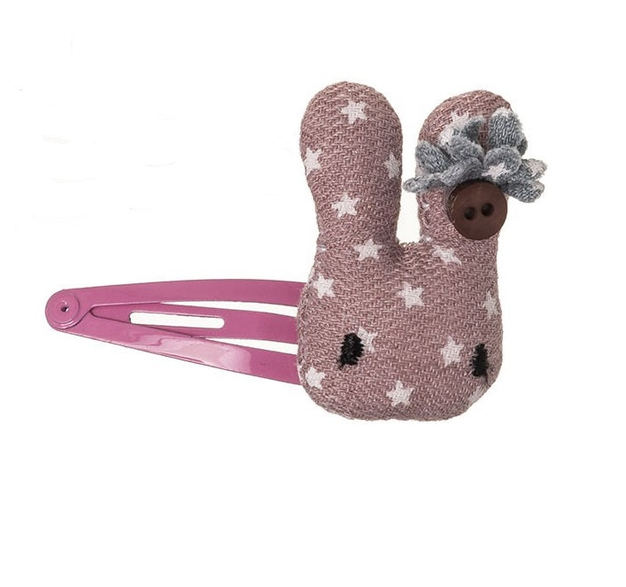 Bunny padded clip with stars- FRENCH PINK