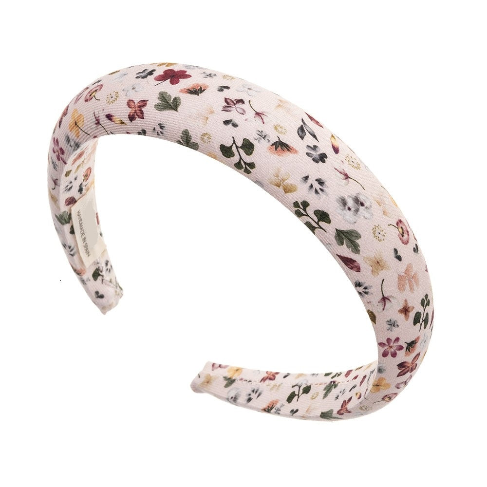 Padded Floral Hairband - Pale Pink