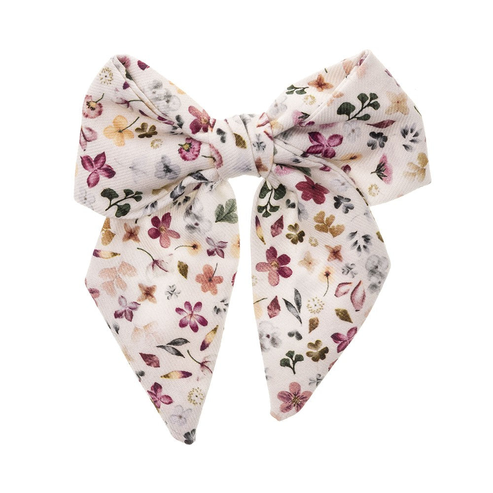 Floral Cotton bow - Ecru