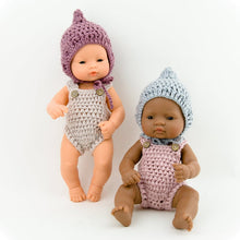 Doll Crochet Pixie BONNET Lavender - Medium ( Fits 30-34 cm dolls / 11-13 inch)