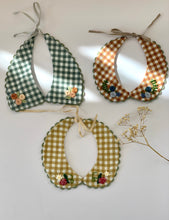 Green Gingham Detachable Collar - Reversible and adjustable.