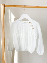 Organic Cotton Cable knit Jumper- White