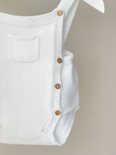 Baby Knitted Romper with pocket- White
