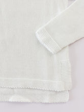 Knitted Jumper with frill collar - White