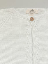 Cable Knitted Openwork Cardigan - White