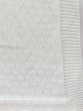 Organic Cotton Heirloom Knit Pointelle Baby Blanket - White