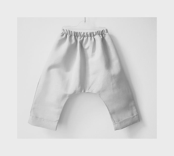 Luxe Harem Pants- Natural White Linen (Size 1, 2-3 - 50% OFF!)