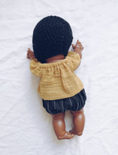 Black Knitted Bonnet -( Fits 32-40 cm dolls / 11-15 inch)