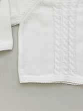 Baby Knitted Cable Jumper, Bloomers and Bonnet Set - White