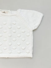 Baby Knitted Pop corn Jumper and Bloomers Set - White