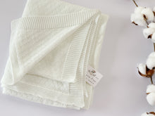 Organic Cotton Heirloom Knit Pointelle Baby Blanket - White