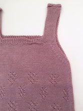 Knitted Perle Romper in Vintage Pink