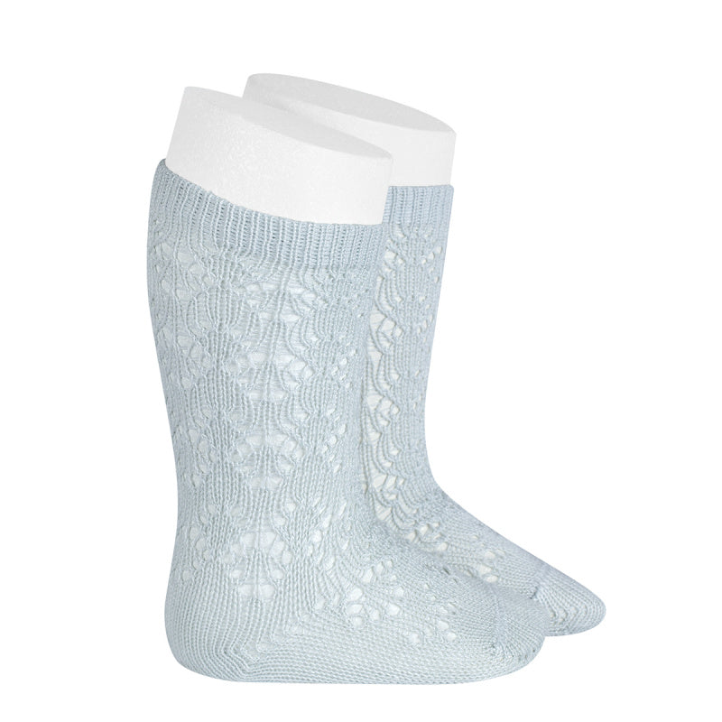 A very special  pair of socks, featuring an exquisite openwork geometric design in a delicate pearly colour.  Very good quality socks. Ideal for Spring and Autumn weather. It will add a beautiful touch to any outfit! Soooo sweet. Condor socks, stockings 