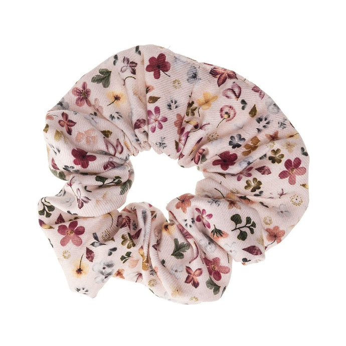 Cotton Floral Scrunchie - Pale Pink