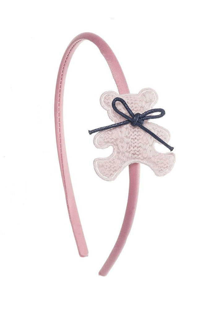 Cutest and unique Teddy Bear hairband. Teddy Bear measures approximately 4 x 4 cm and the hairband 0.5 cm thick.   The hairband is handmade with a beautiful and soft grey silk fabric.  Wholesale Olivia Ann Accessories
