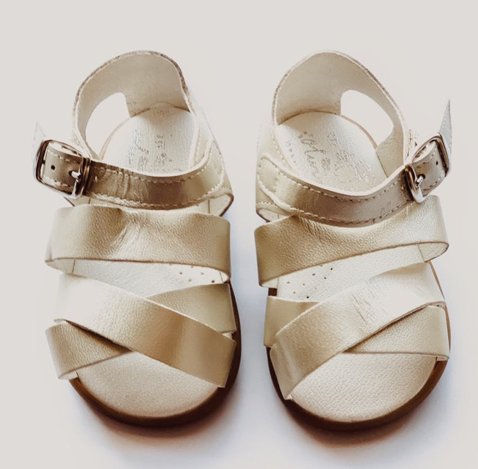 The Olivia Ann Champagne Sandals are the perfect finishing touch to any outfit. With cushioned instep and strap with buckle for the perfect fit.