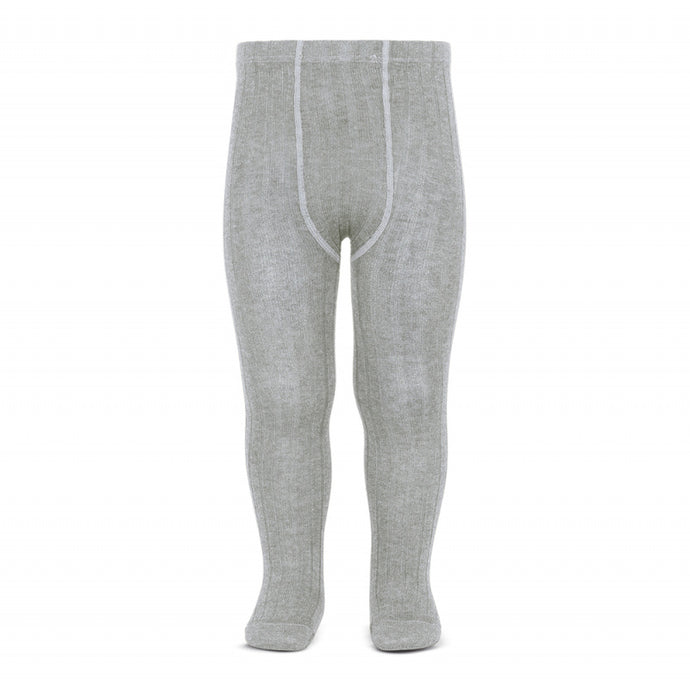A must have classic pair of Condor tights in Grey / Aluminium colour.  Details: ribbed knit. Elastic waistband with top stitched seams on the crotch. Super flat seams on heels and toes. Excellent quality!