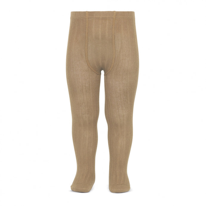 A must have classic pair of Condor tights in Camel colour.  Details: ribbed knit. Elastic waistband with top stitched seams on the crotch. Super flat seams on heels and toes. Excellent quality!